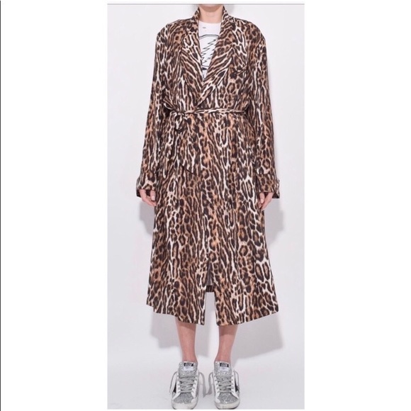 R13 Smoking Robe With Piping in Leopard Size M - Picture 2 of 7